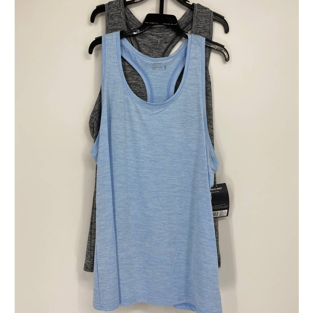 Jockey Womens Stretch Jersey Moisture Wicking Tank Top 2 pack NEW Large